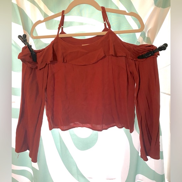 Mossimo Supply Co. Tops - MOSSIMO | Terra cotta long sleeve off the shoulder blouse